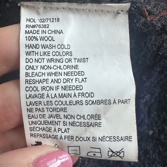 Timberland Men’s Gray Fair Isle Wool Hand Knit Sweater L - Picture 5 of 6